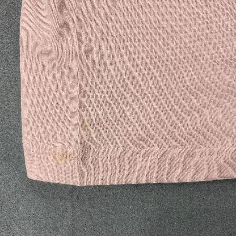 Adidas Shirt Men Small Salmon Pink‎ White Trefoil Spellout Short Sleeve Soccer - Picture 3 of 10
